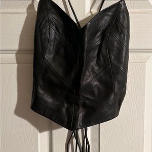 Vintage North Beach Leather Top/ Corset, (Size 8)